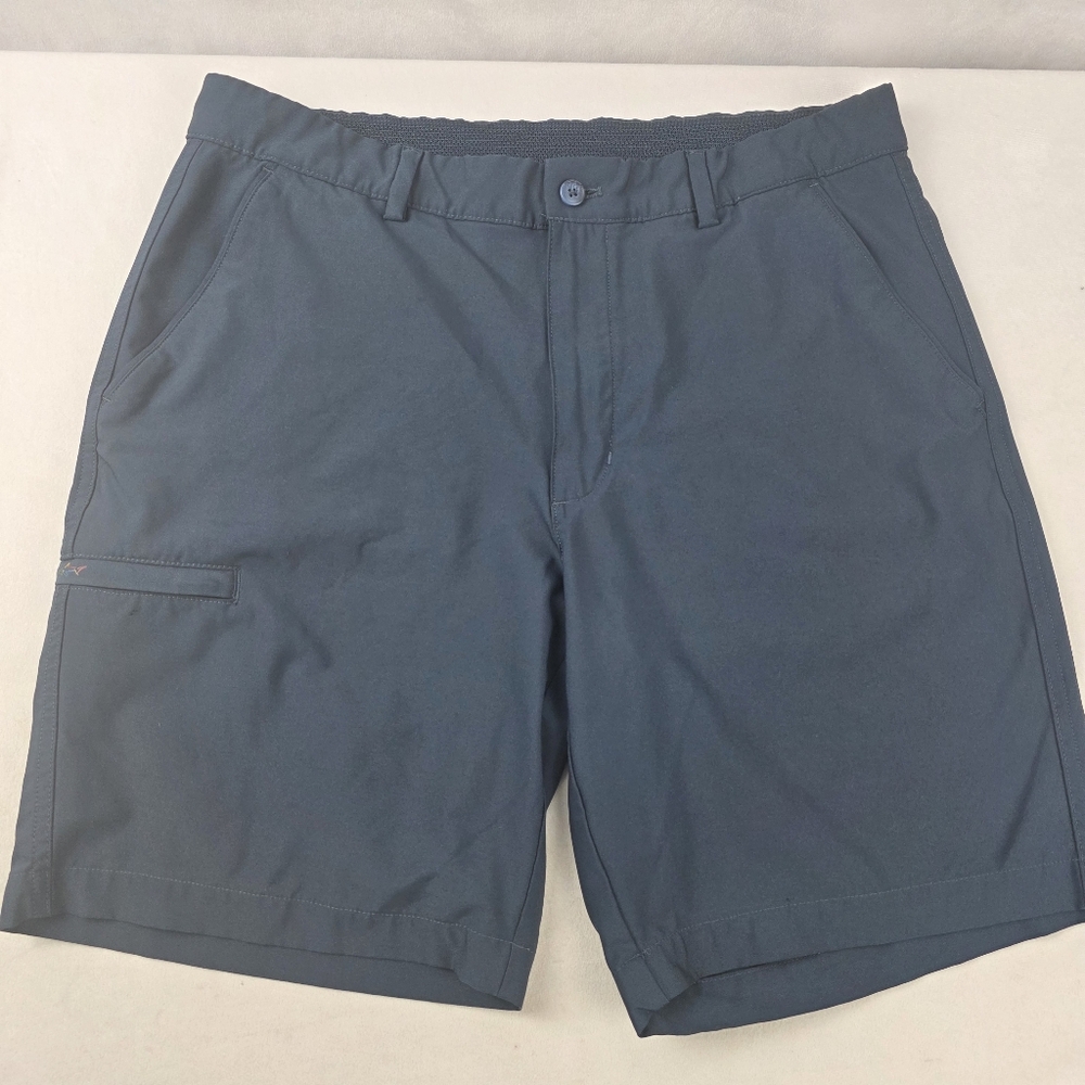 Greg‎ Norman Flat Front Elastic Active Waist Navy Golf Shorts Size 34